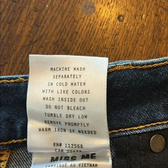 Miss Me Jeans Straight Leg  Patchwork Size 28 - Picture 12 of 12